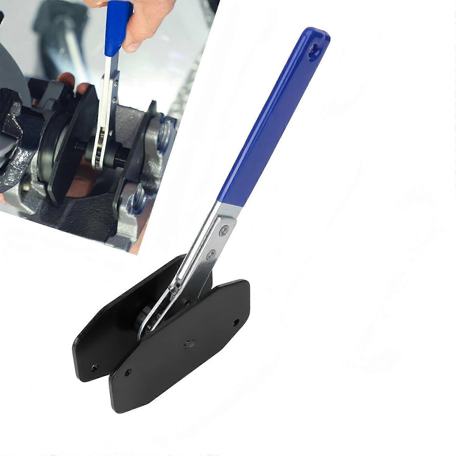 Universal Brake Caliper Compression Tool with Dual Hooks and 360° Ratchet for Disc Brakes Blue