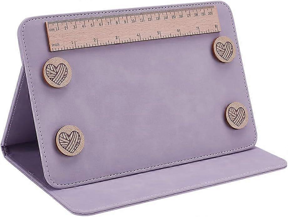 1Pc Folding Knitting Pattern Holder Thistle Knitting Chart Holder Adjustable Pattern Display Board Foldable Sewing Chart Keeper with Ruler for DIY Cra