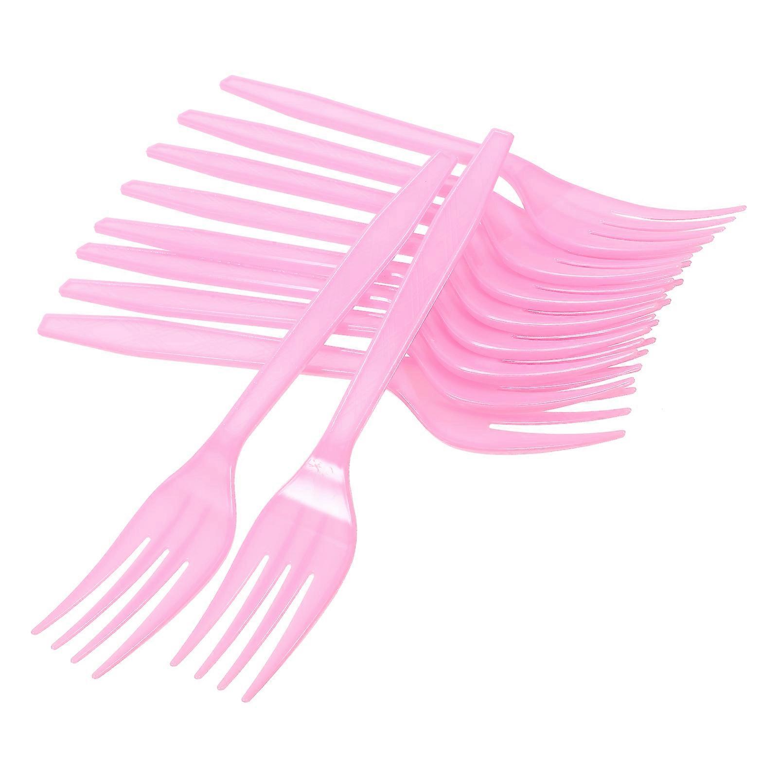 20Pcs -Time Forks for Convenient Eating Plastic Party Tableware