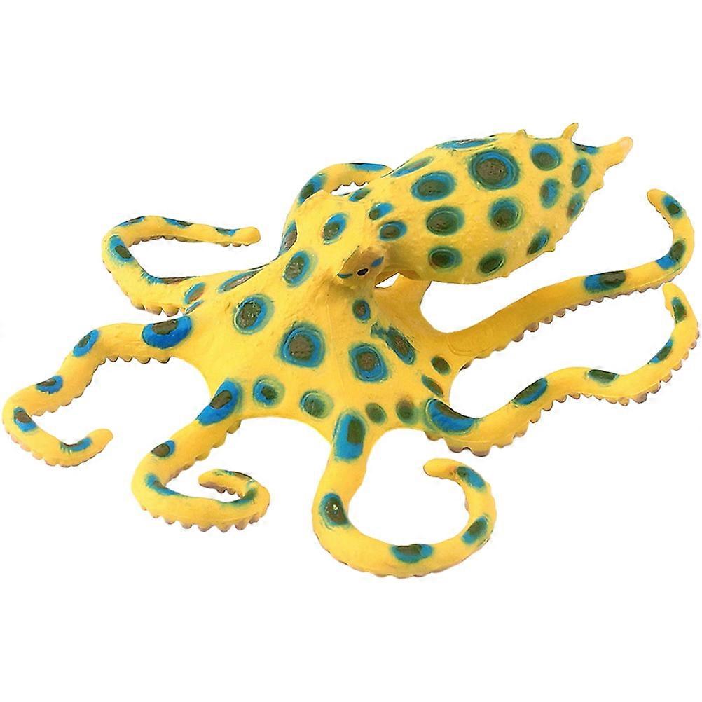Simulation Animal Model Octopus for Decor 3Pcs Yellow Plastic Octopus Figurines