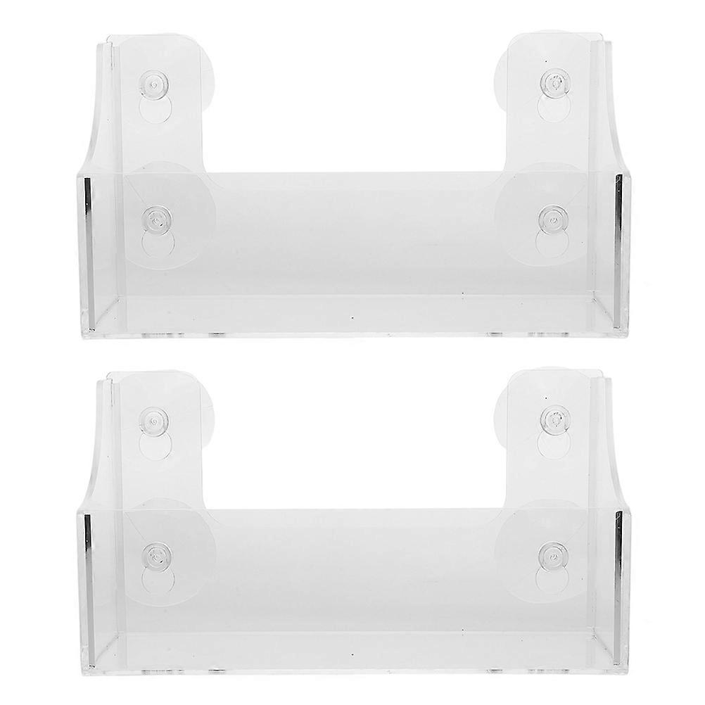 Transparent Suction Cup Beverage Rack Acrylic Fridge Organizer for 2Pcs