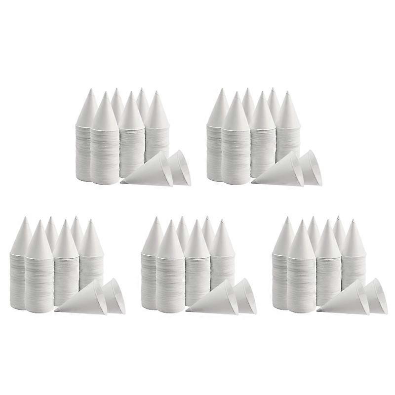 White Paper Cone Cups, Snow Cone Cups,Coated Leakproof Cone Paper Cups For Slush, Shaved Ice, Water 1000Pcs-Y78A