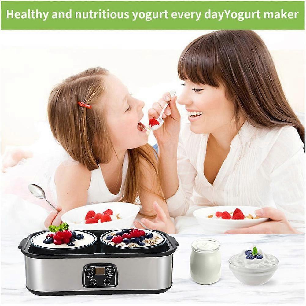 Yogurt Maker 2L Large Capacity Automatic Temperature Control 0-48 Hours Timer Digital Yogurt Maker Machine EU