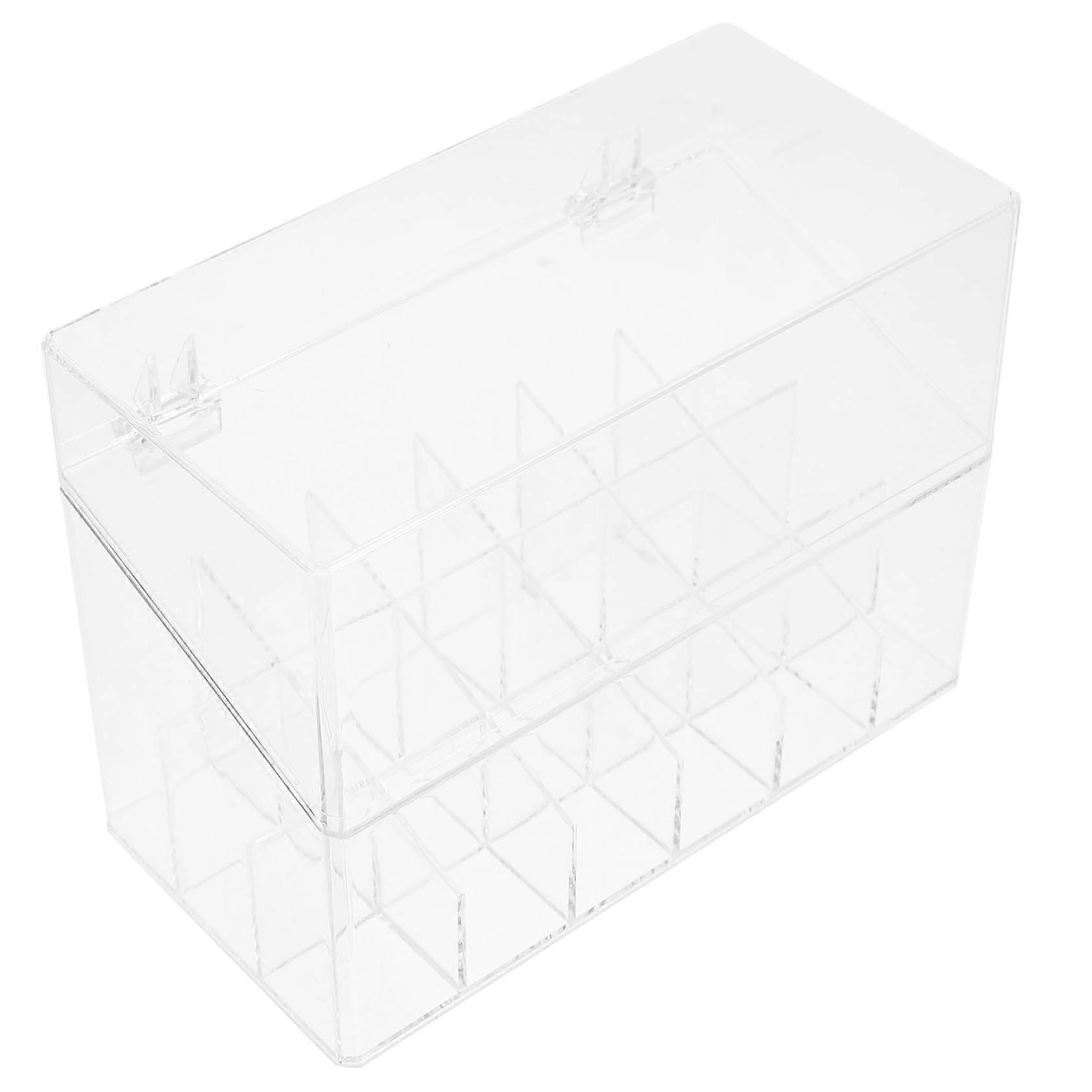 Clear Lipstick Organizer with Lid, Durable Makeup Storage Box for Vanity and Clutter Display