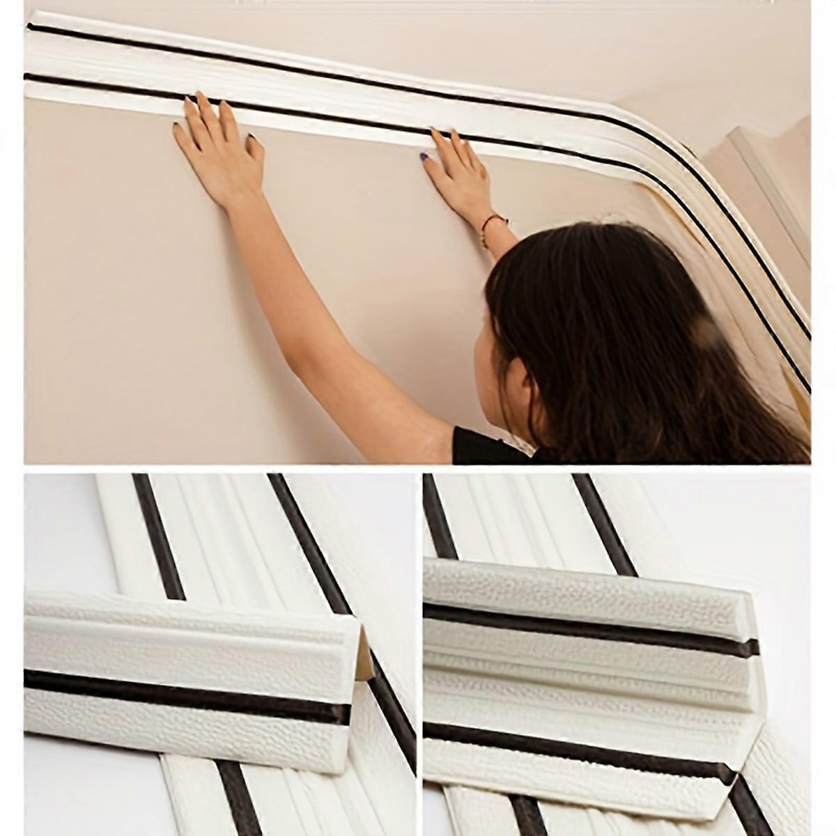 2.3M/Roll Inner and outer corner stickers decorative line skirting lineself-adhesivewaterproof ceiling background walldecoration