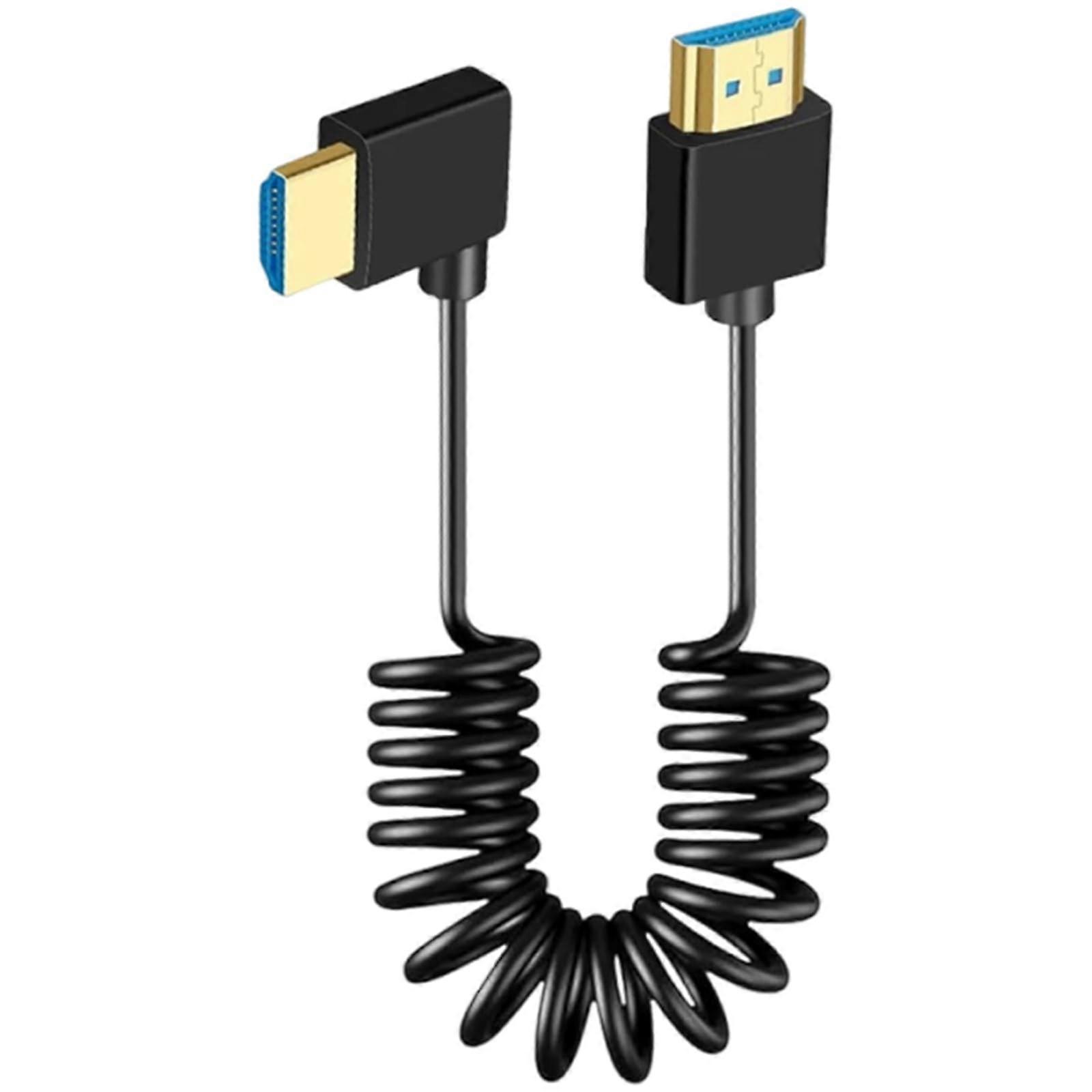 Retractable Spring UHD2.1 Cord 8K Resolution 60Hz 24K GoldPlated Interfaces Aluminum Foil Shielding Fast Speed Sync