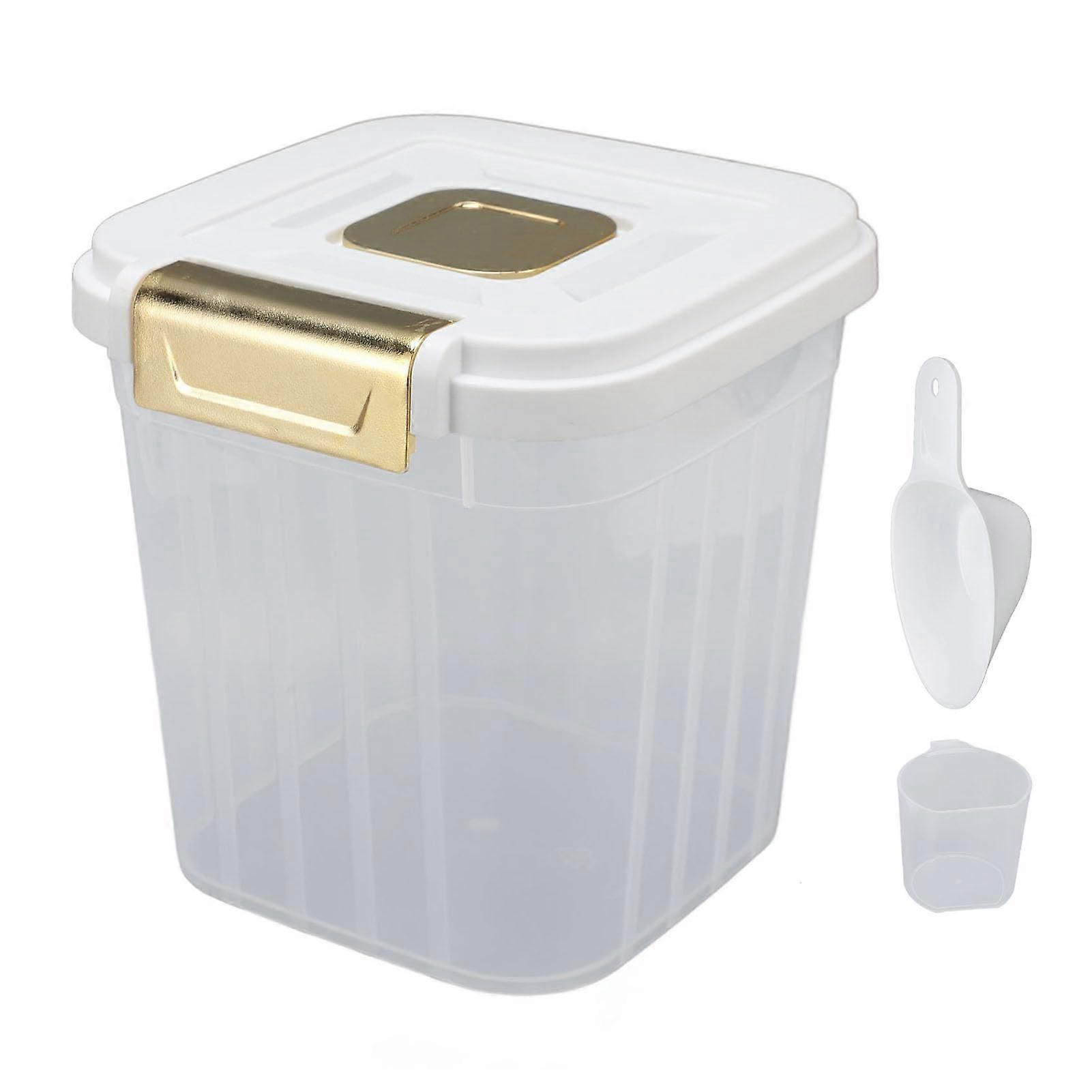 25 Liter Rice Storage Container with Sealed Lid, Large PP Grain Bin for Kitchen Pantry, 2 Count White