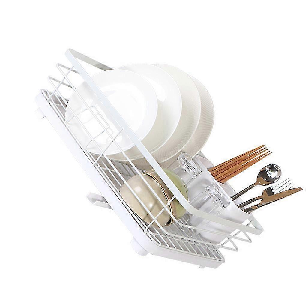 Dish Drying Rack Countertop Cutlery Holder Organizer Storage Tools White