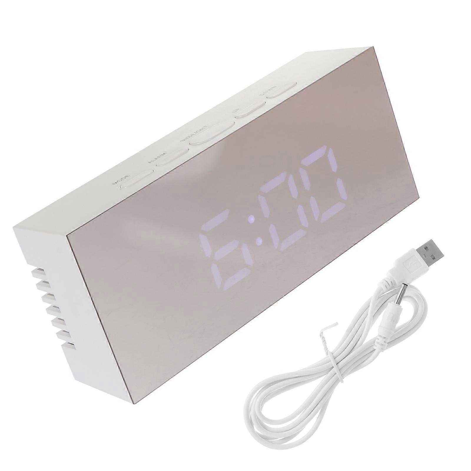 Mirror Surface Alarm Clock Electronic with Temperature Display Tabletop Clock