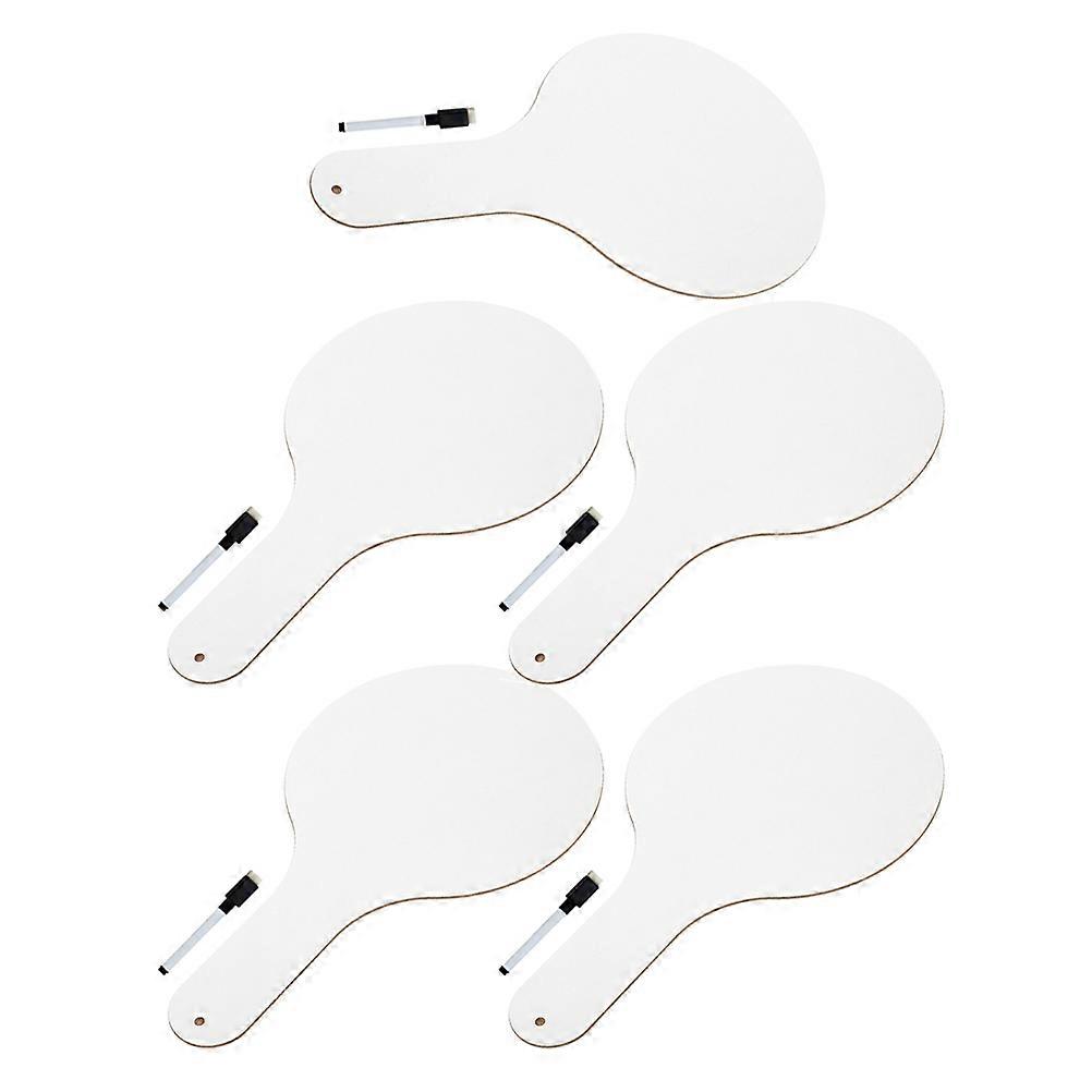 Double Sided White Board Dry Erase Handheld Paddle 5Pcs for Student Activities