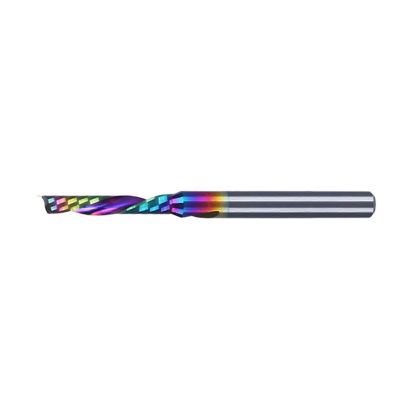 High Efficiency Coated Left Handed Single Flute End Mill Reducing Tool Change Frequency Increasing Workshop Productivity Multicolor