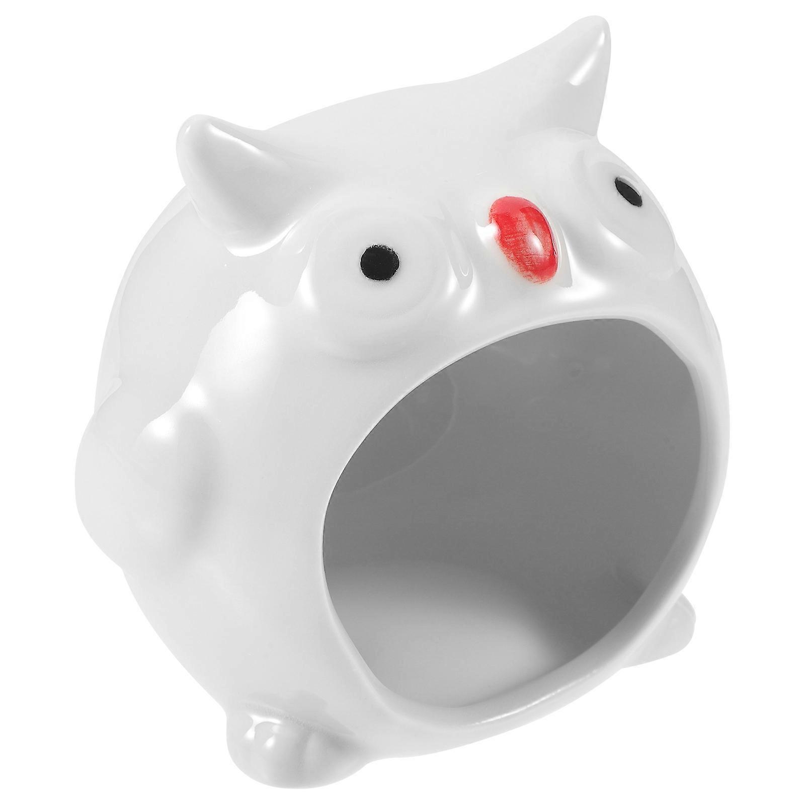 White Ceramic Hamster House Durable Hideout for Sleeping and Playing