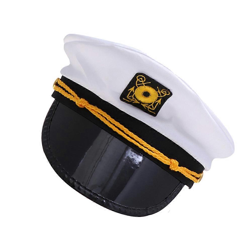White Hats Captain Hat for Decoration Performance and Party Use