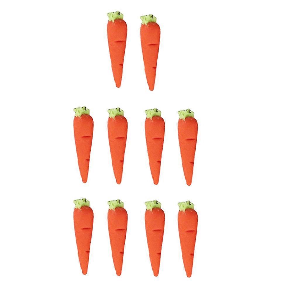 Carrot Decor Simulation Carrots for Kitchen Decor Orange Resin Educational Tool 10Pcs