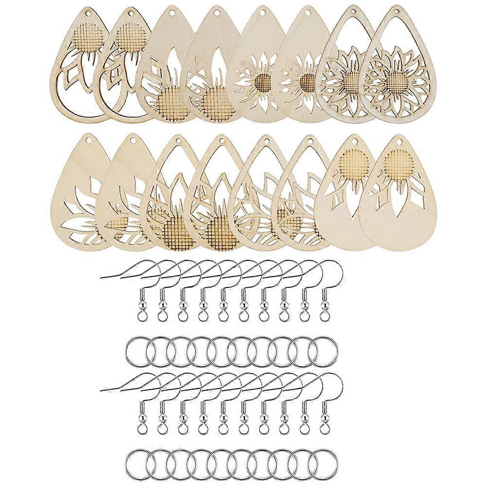 DIY Ear Ring Making Set Wood Dangle Earrings Hooks for 1Set Material