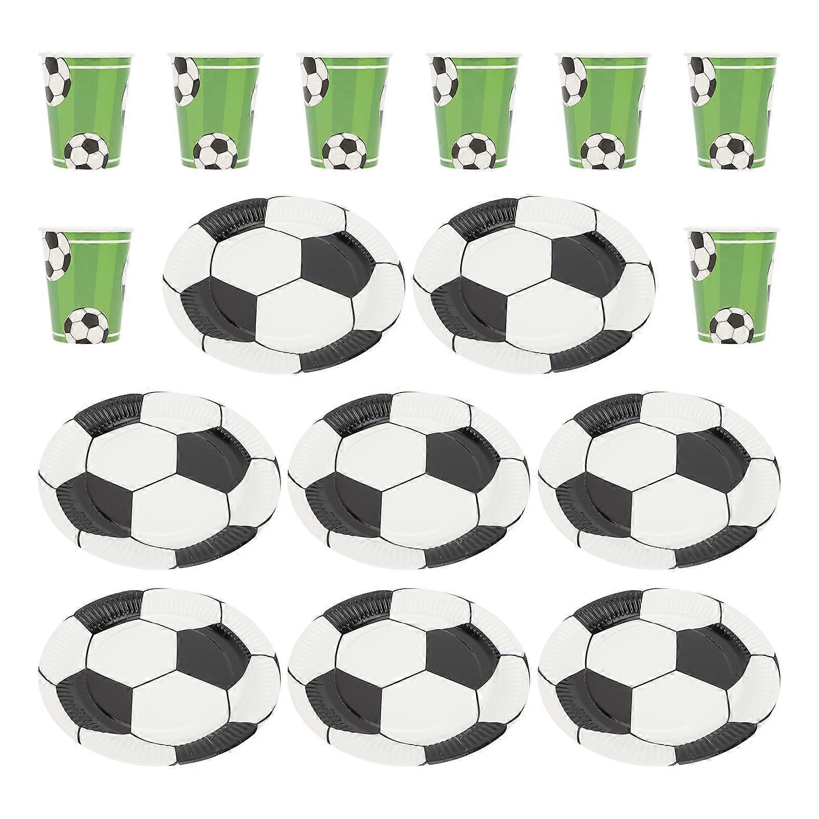 Soccer Plates Decorative Paper for Storage 2Sets Multi-Function Design