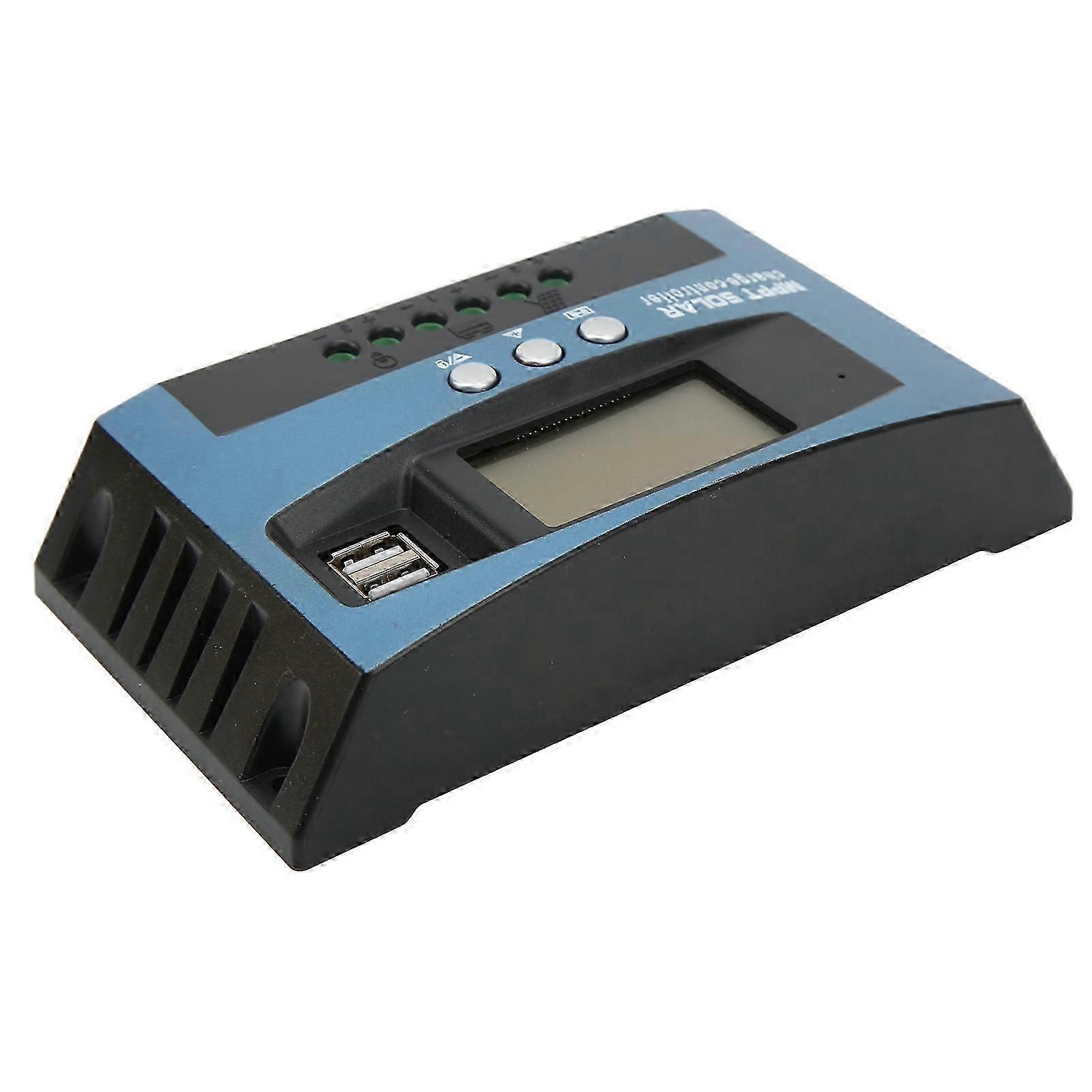 60A Solar Charge Controller 12/24V LCD Dual USB Output Regulator
