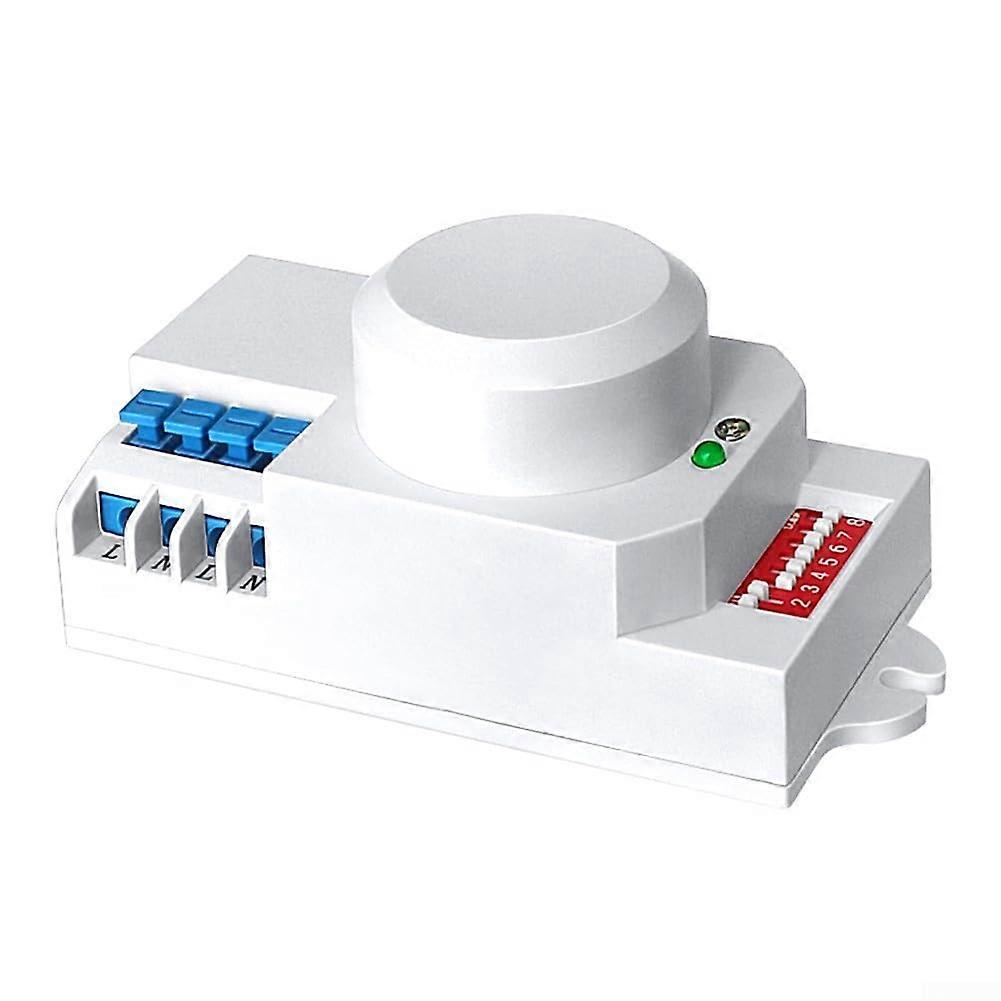 Microwave Motion Sensor Switch 220V with 360° Detection and Adjustable Delay for Automatic Lighting