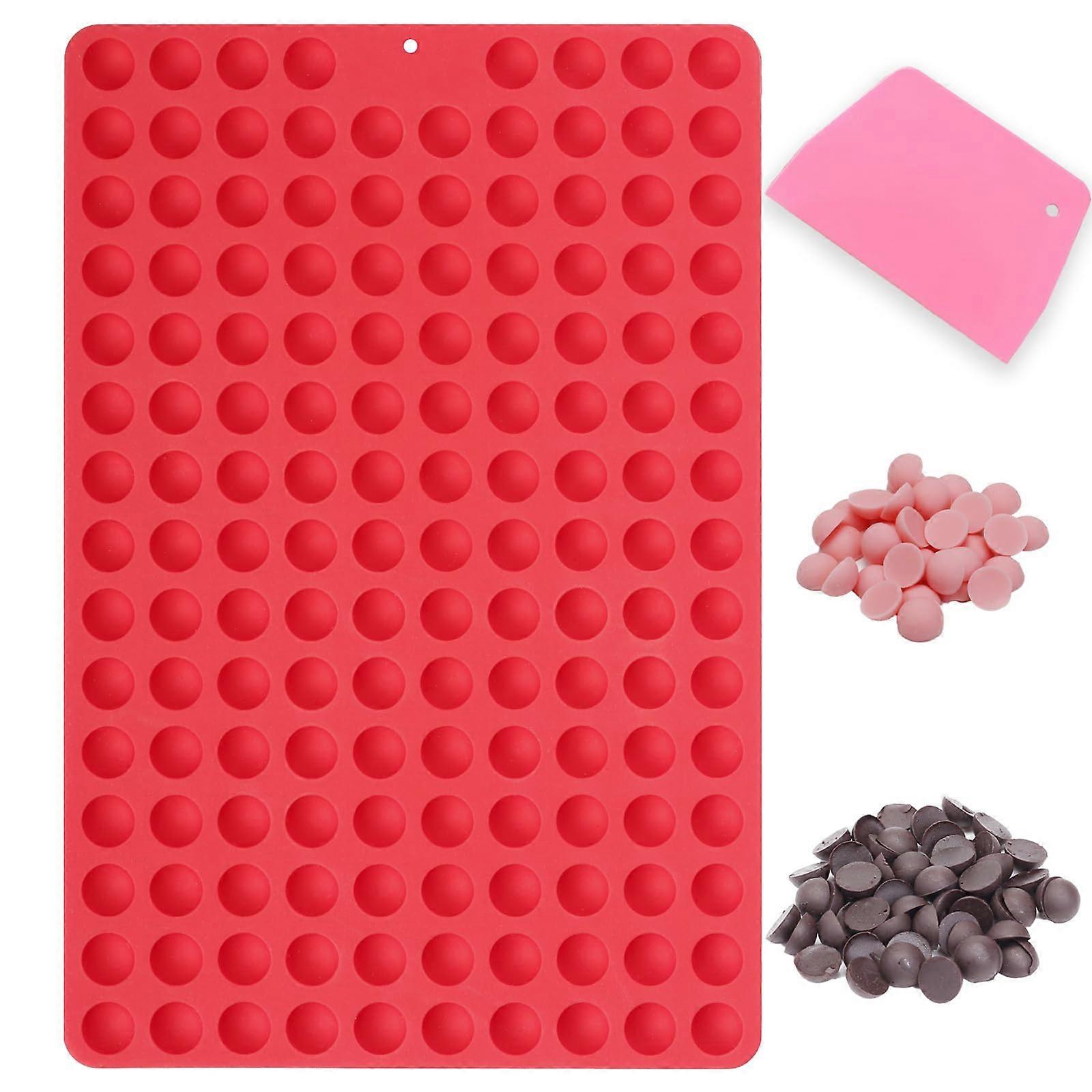 Silicone Chocolate and Candy Mold 148 Cavities Mini Round Semi Sphere for Baking Freezing with Scraper