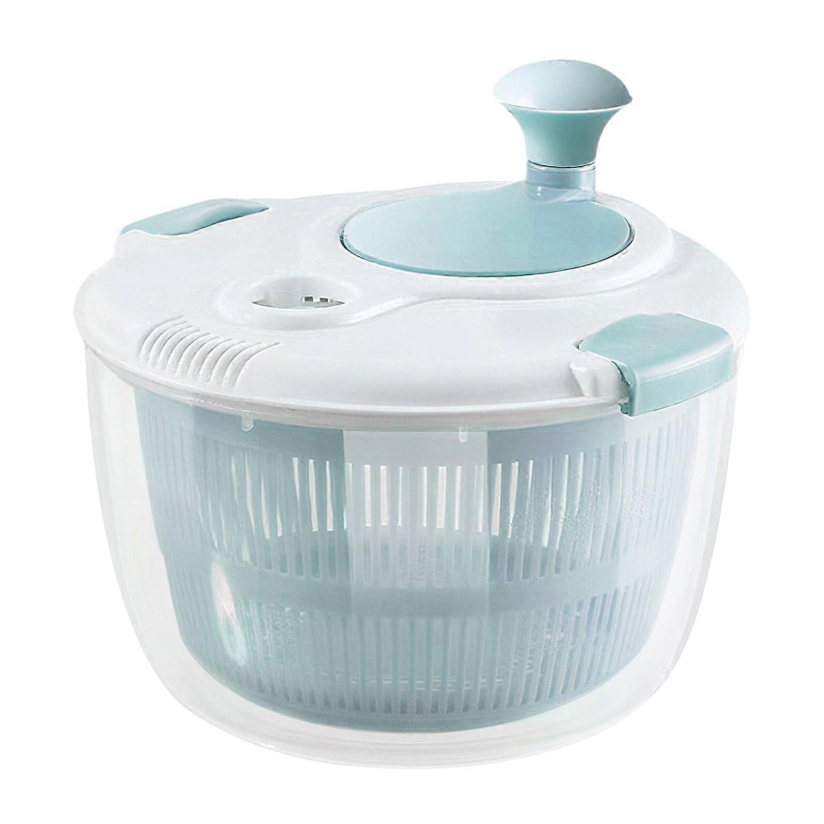 Large Capacity Salad Spinner with DoubleLayer Mesh Basket for Fast Drying Lettuce and Veggies