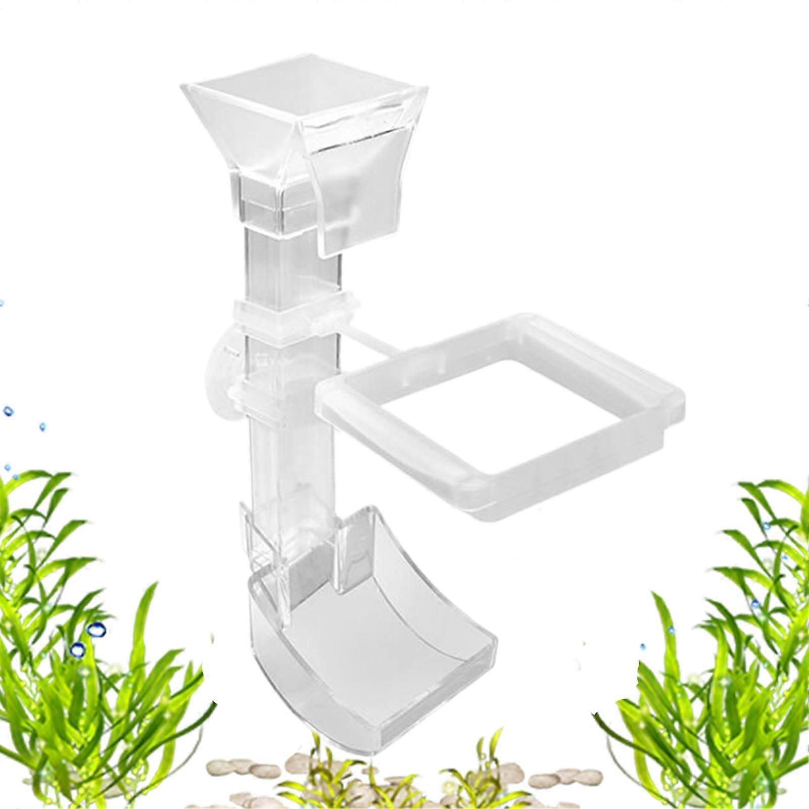 Automatic Aquarium Fish Feeder with AntiScatter Tray, Adjustable Port, Dual Mounting, 17cm