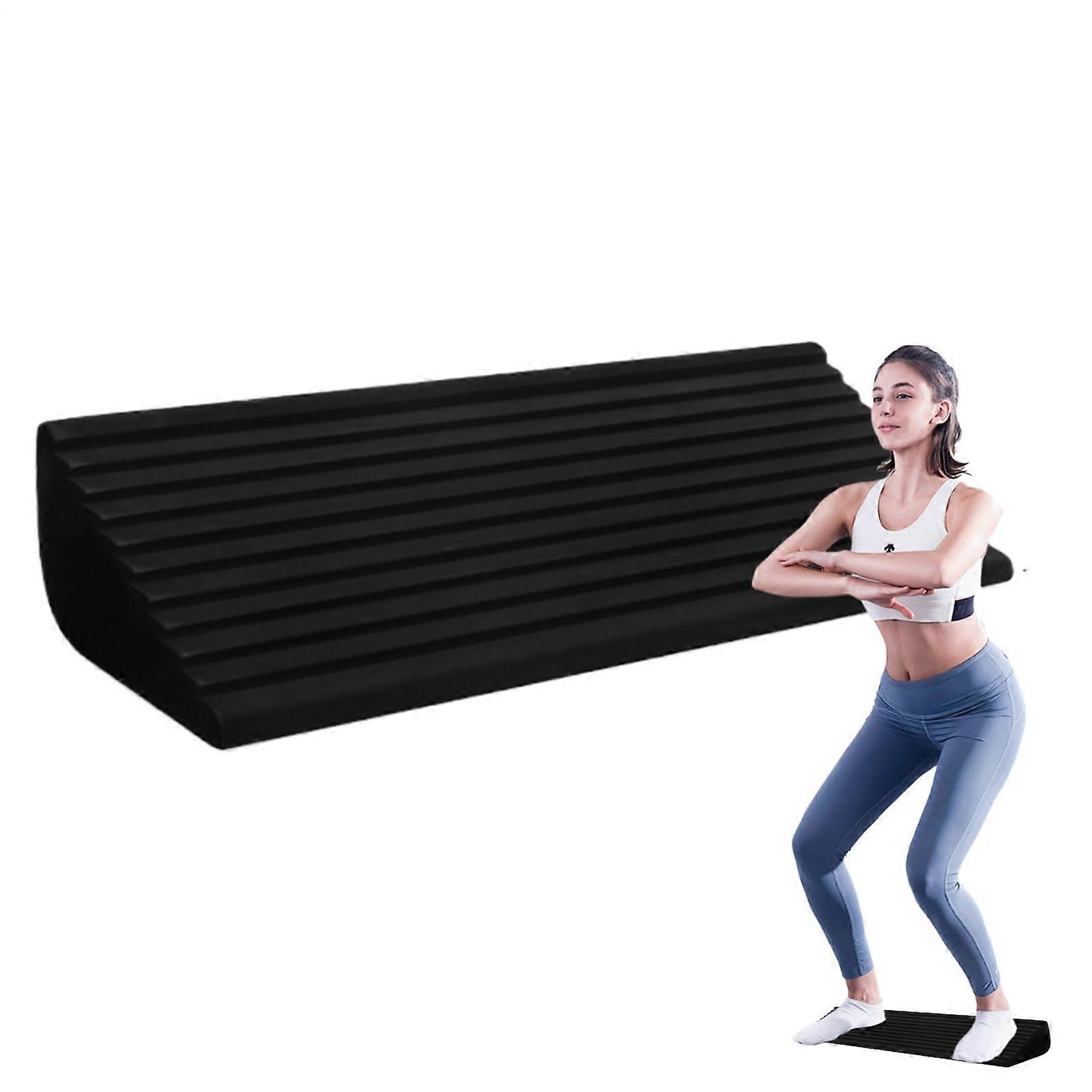 Adjustable Calf Stretch Board with AntiSlip Surface for Home and Gym Flexibility Training, Black