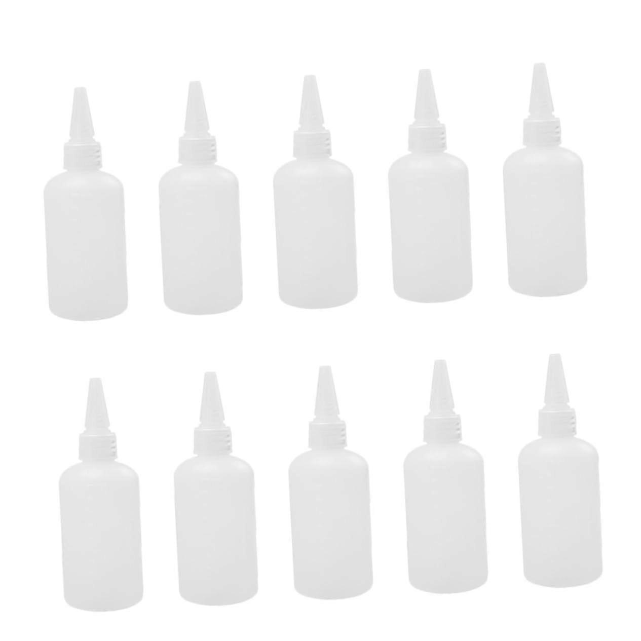 20Pcs Translucent Plastic Squeeze Bottles Leakproof Pointed Tip for Paint Ink Crafts and DIY