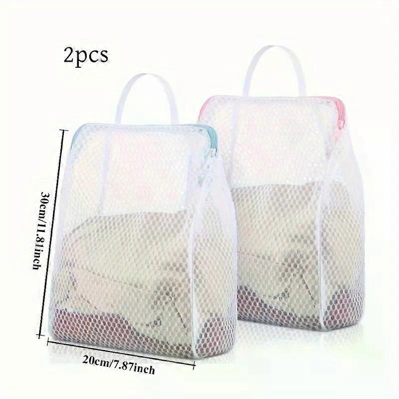 2pcs Honeycomb Mesh Laundry Bags with Handles,Durable Polyester Fabric, Versatile Rectangular Zipper Design for Delicate Clothes