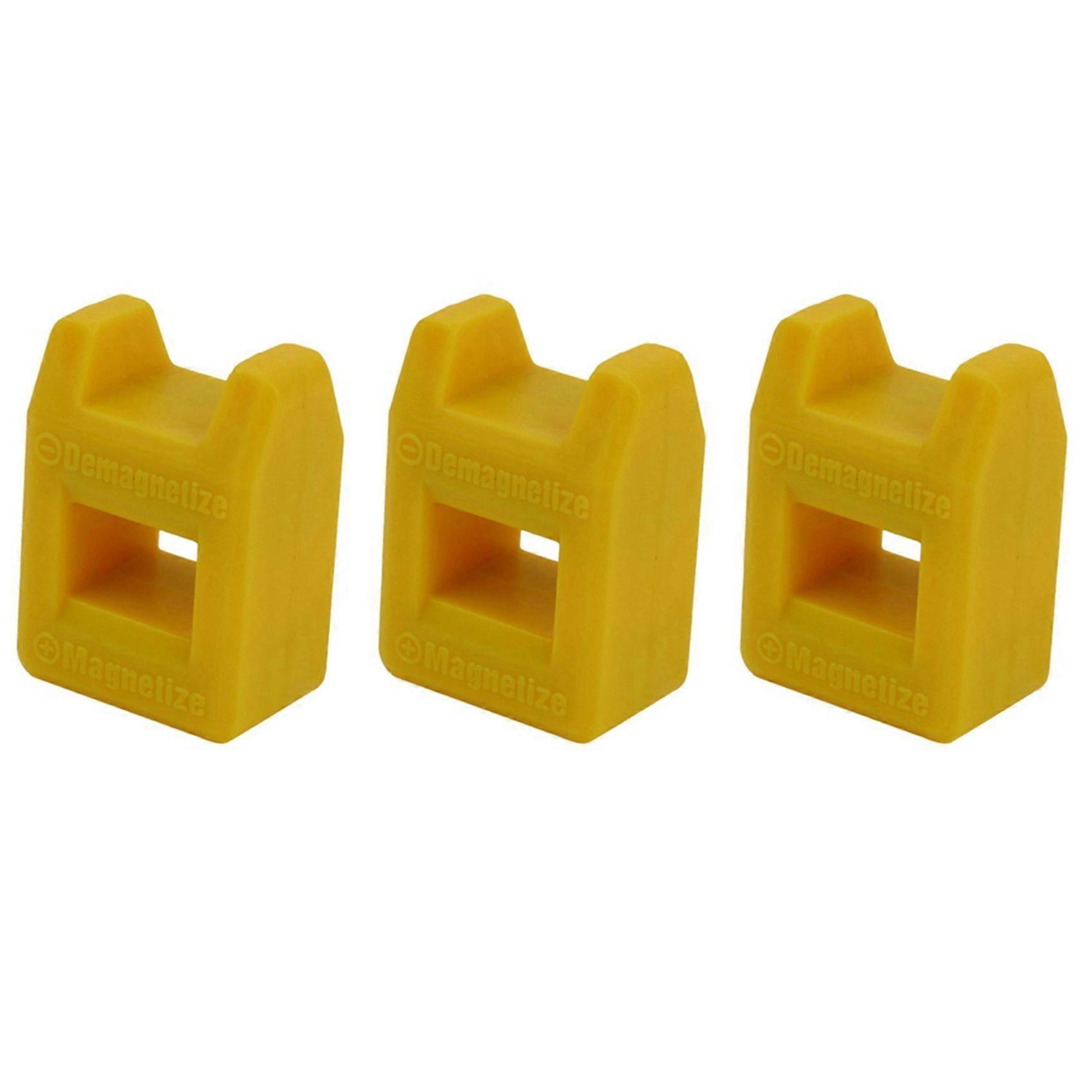 3X Screwdriver Magnetizer Degaussing Demagnetizer Magnetic Practical Pick Up Tool Color:Yellow