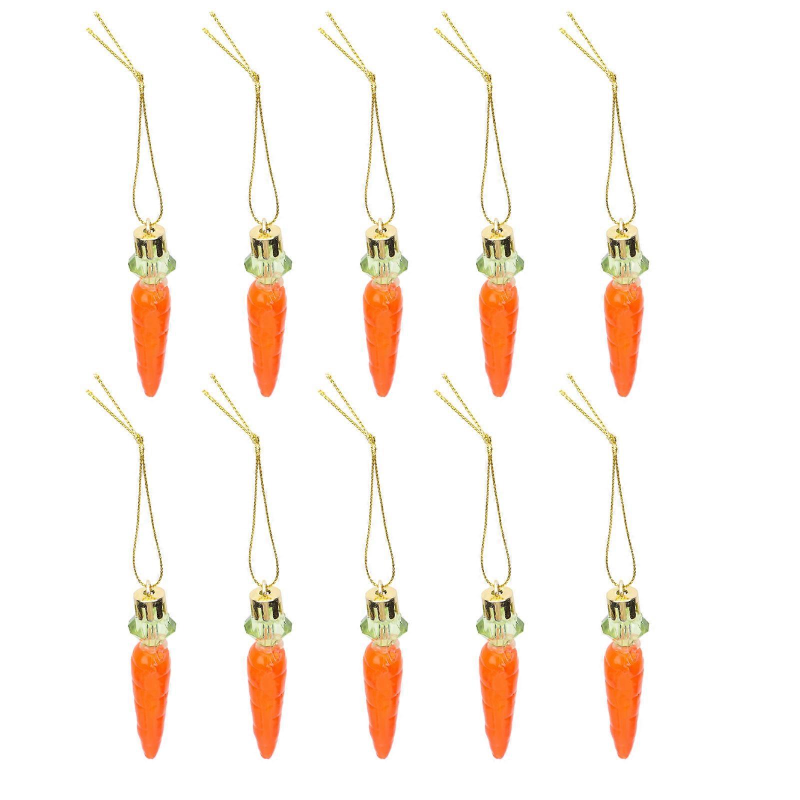 Orange Easter Carrot Decor Plastic Craft Ornaments for 24Pcs