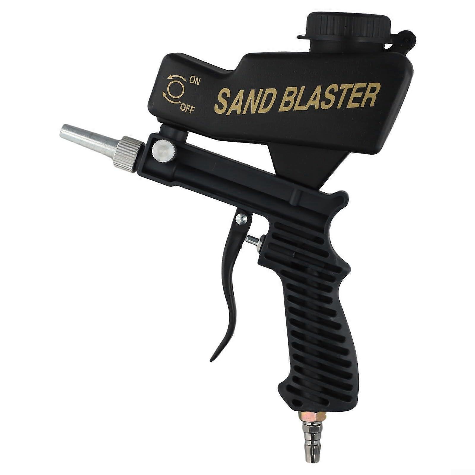 Portable Gravity Fed Sandblaster with Adjustable Nozzle for Precise Rust and Metal Cleaning