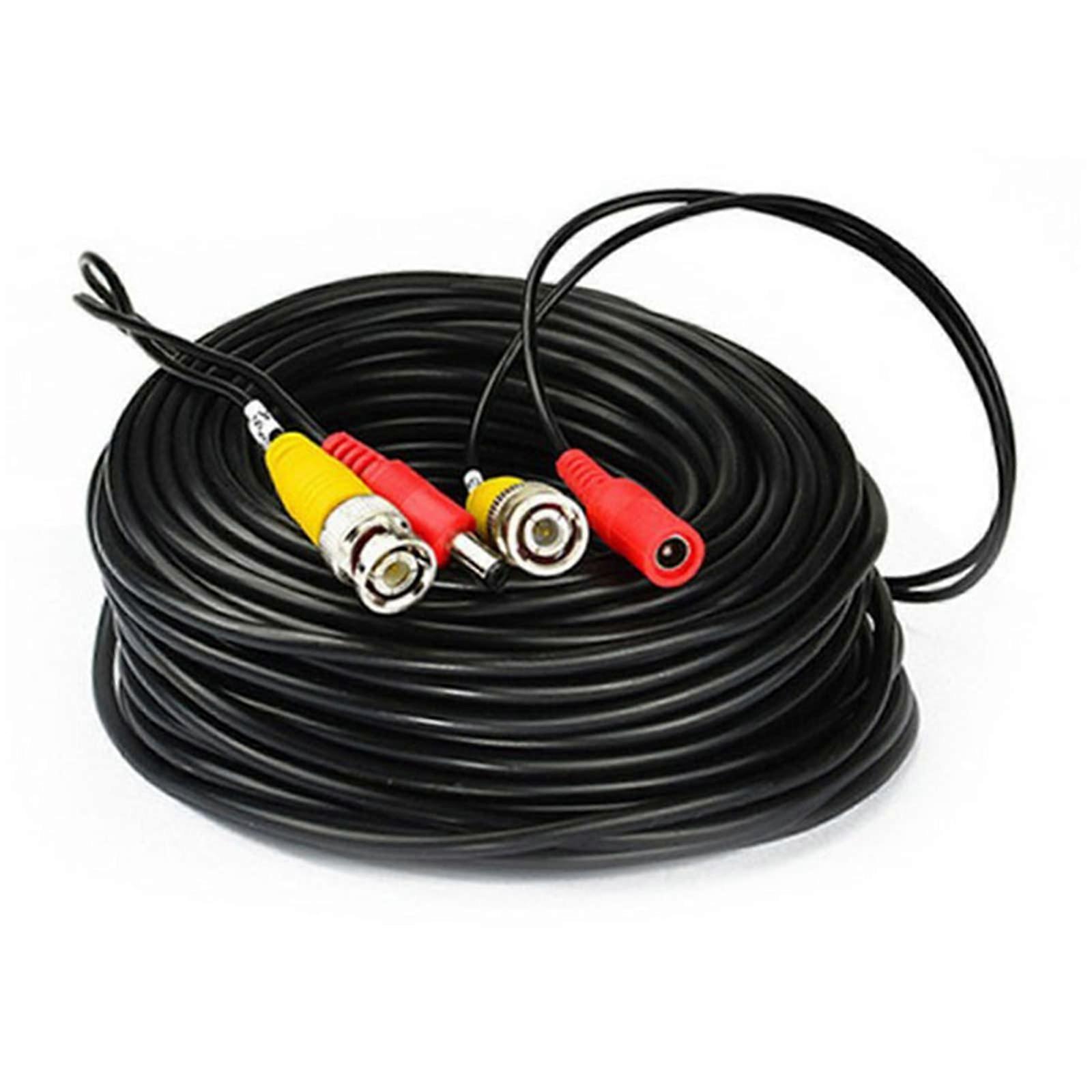 20m BNC Security Camera Cable with Power for CCTV, Extended Coverage and Reliable Signal