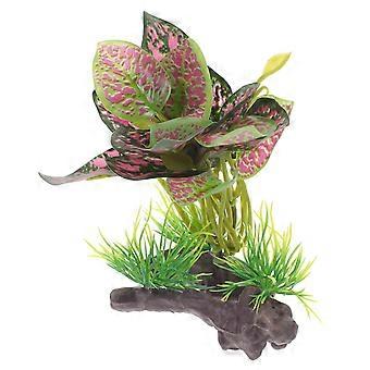 Dekorasjoner til reptiltank Livaktige kunstige planter for skjeggagamer og hoppende edderkopphabitater