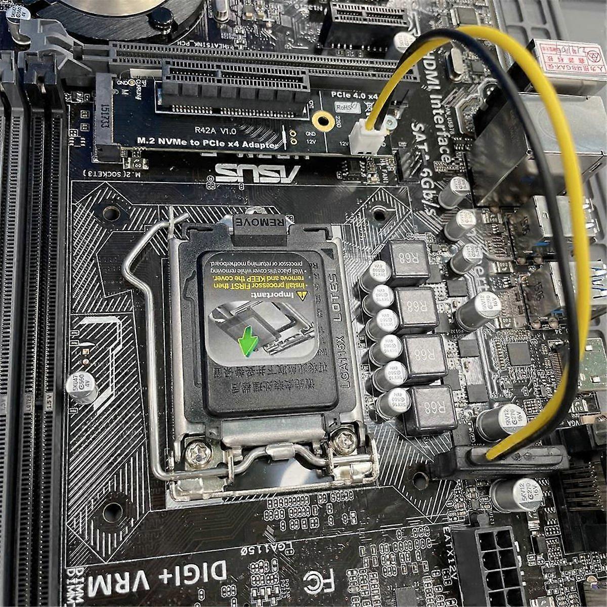 Placa conversora de placa adaptadora M2 NVMe Key-M para PCI-E 4.0 X4 Riser