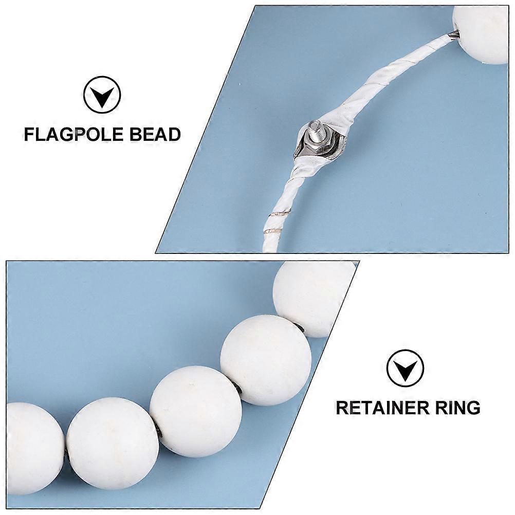 Flagpole Retainer Ring Assembly for Fastening 2Pcs White Sturdy Material