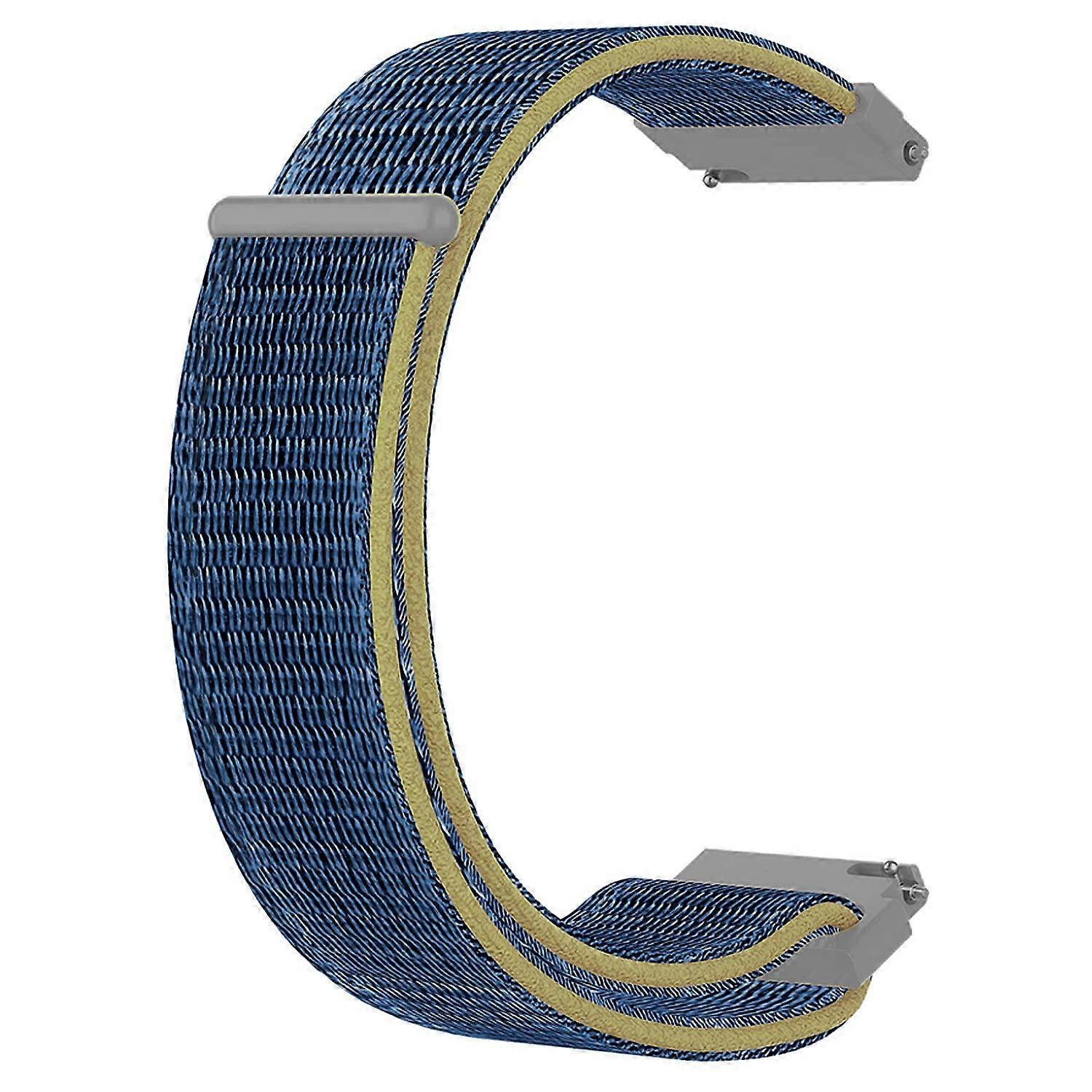 Quick Release Nylon Watch Band Blue Breathable Woven Adjustable Hook Loop Strap for Timex 40mm