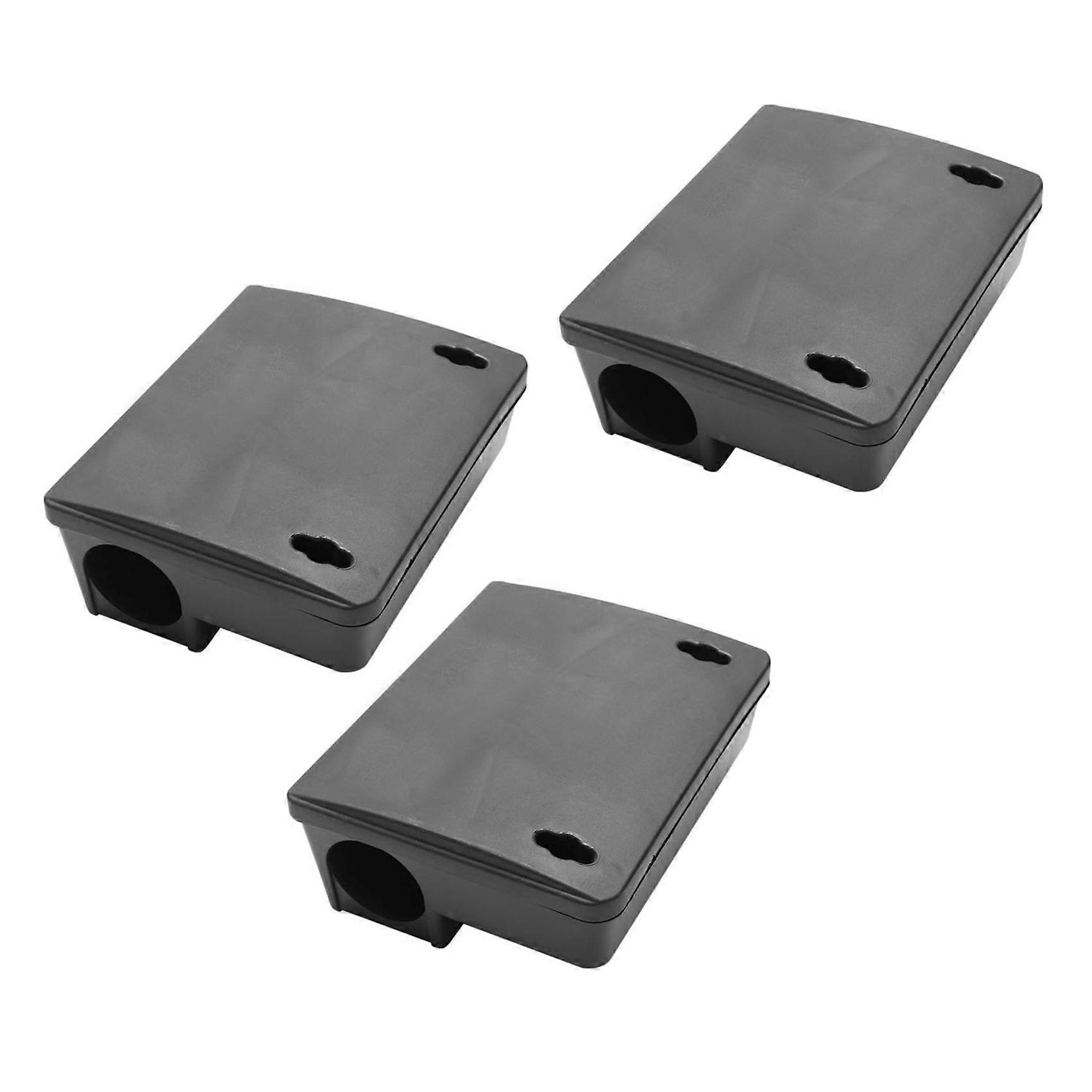 3X Boîte de piégeage professionnelle pour rongeurs avec appât et clé pour rats, souris et autres petits animaux.