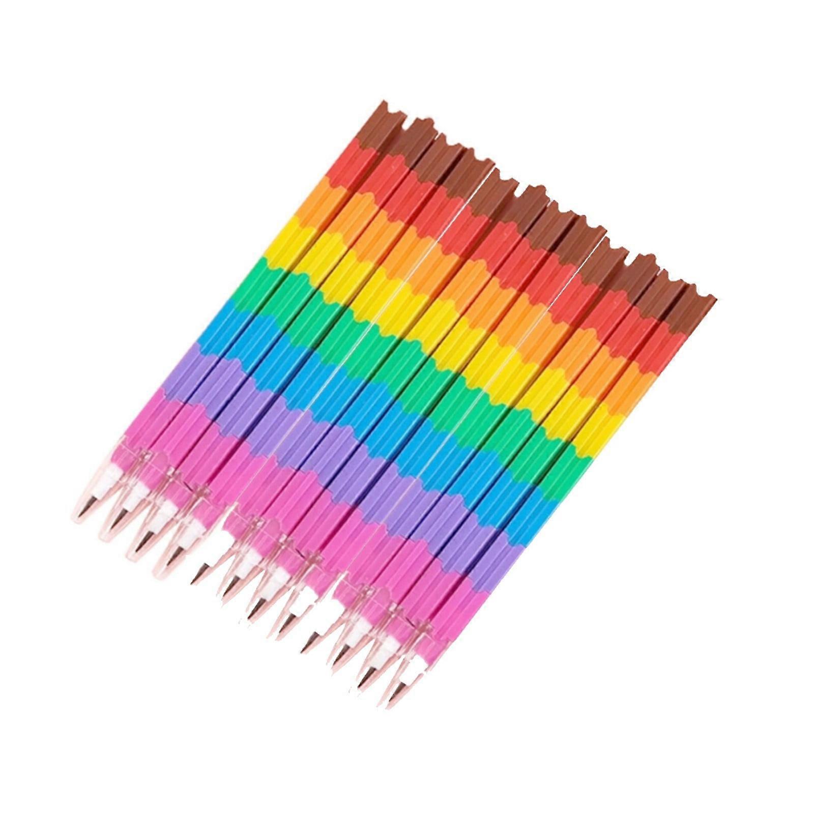 Stackable Art Crayons & Buildable Coloring Pencils - 24-Pack Interlocking Artist Tools