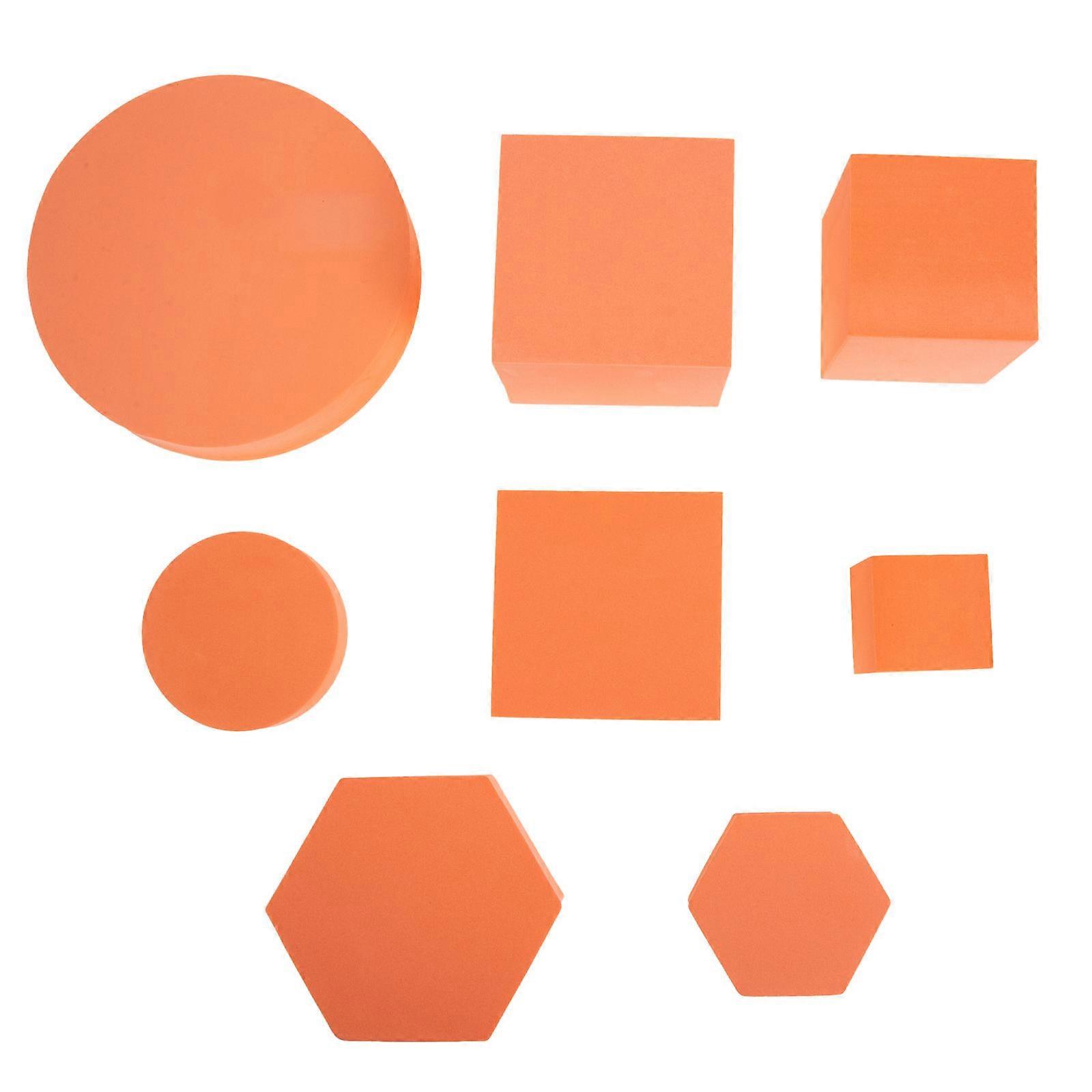 16Pcs Orange Geometric Cube Models for Decoration Photography Props Set