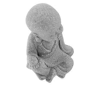 Fish Tank Buddha Mini Monk Statue for Decor 5Pcs Resin Grey Aquarium Ornament