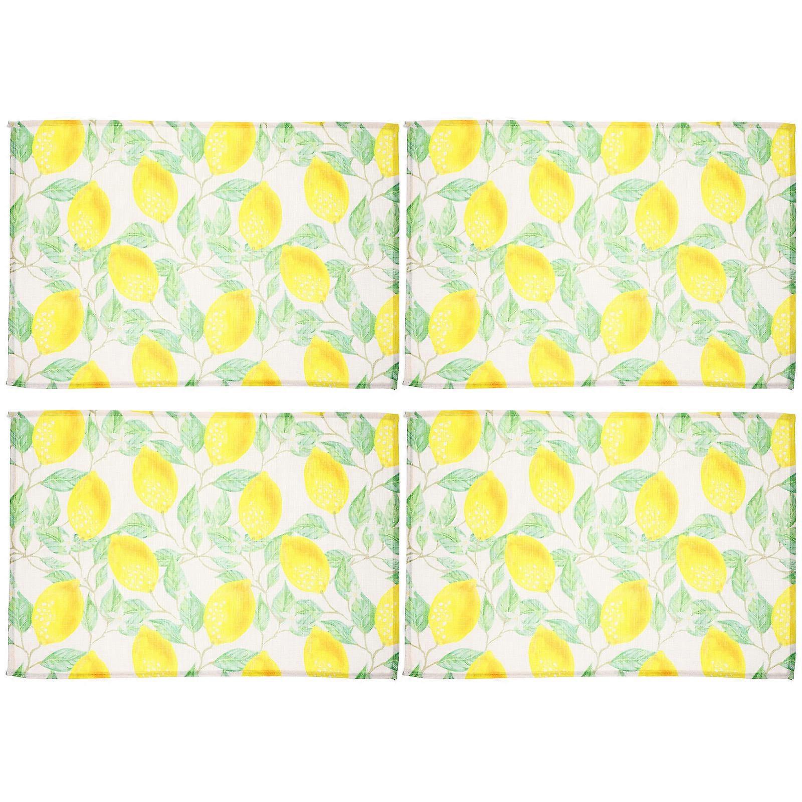 8Pcs Lemon Pattern Place Mat for Home Dining Table Protection