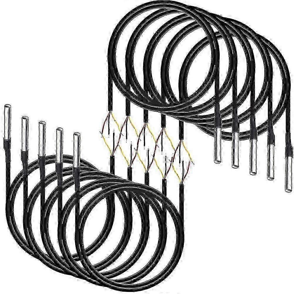 Thermal Sensor Cable 10pcs Waterproof Ds18b20 Digital Temperature Probe