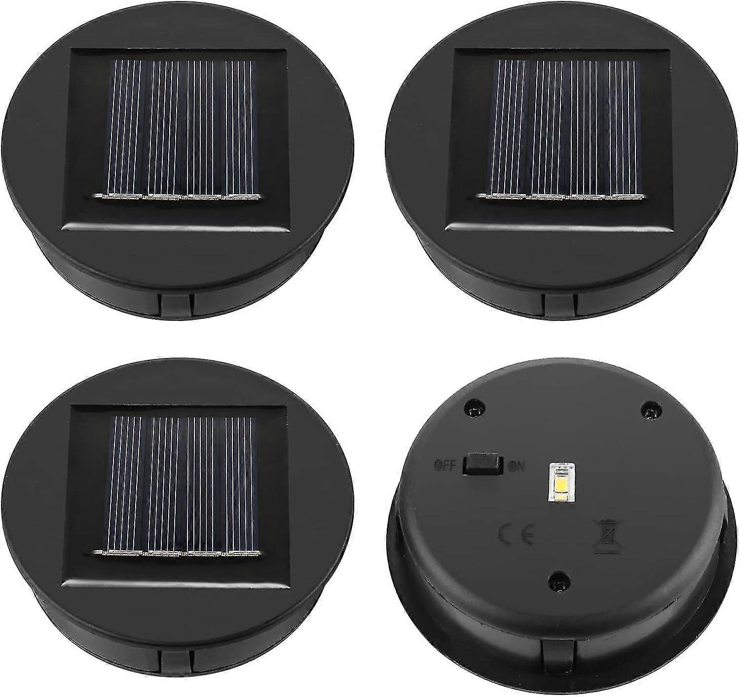 4 Pack Solar Lights Replacement - Solar Panel - Lid Lantern - Replacement Solar Lights