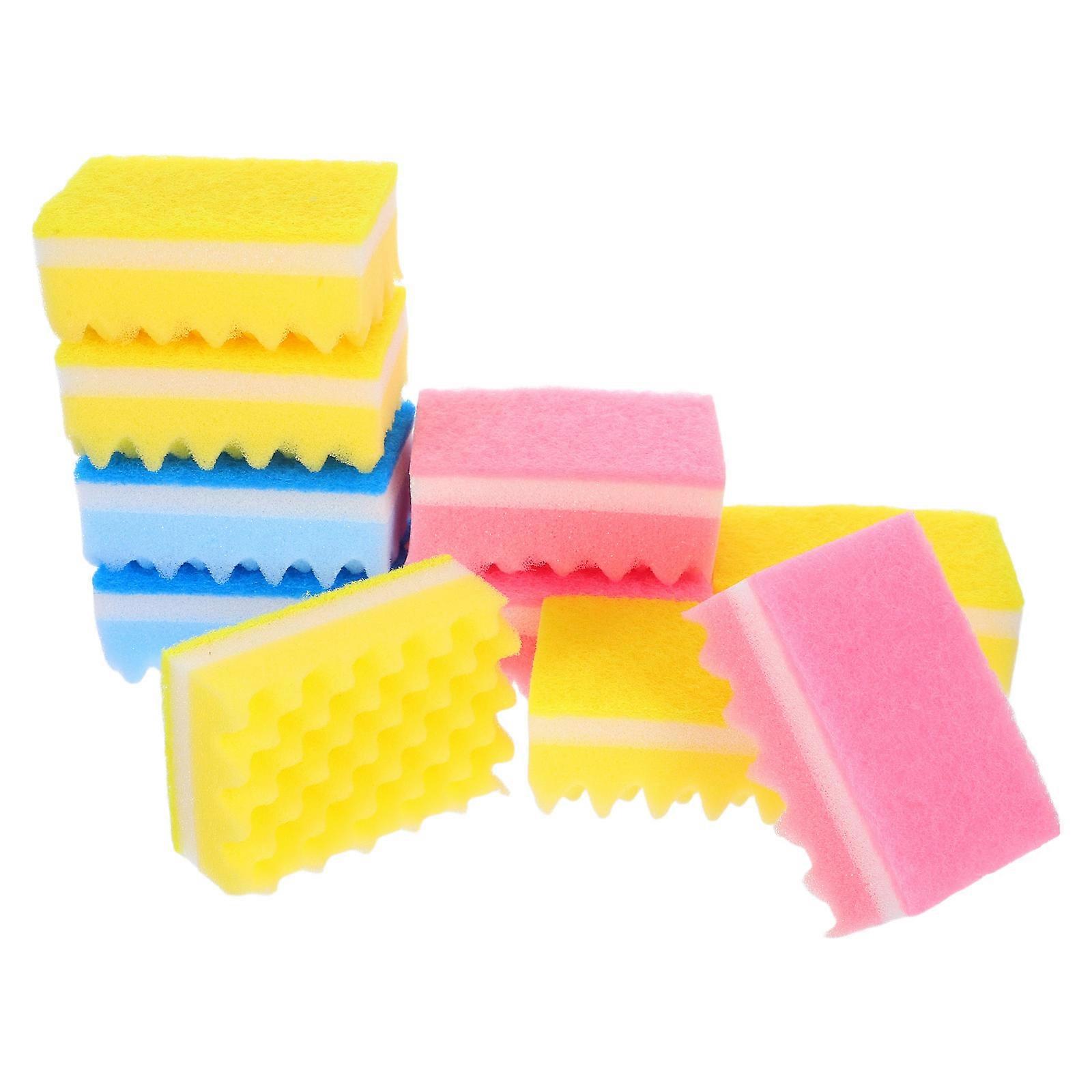 Scrubbing Sponges Wave Surface Sponge for Cleaning 10Pcs Bathroom Use