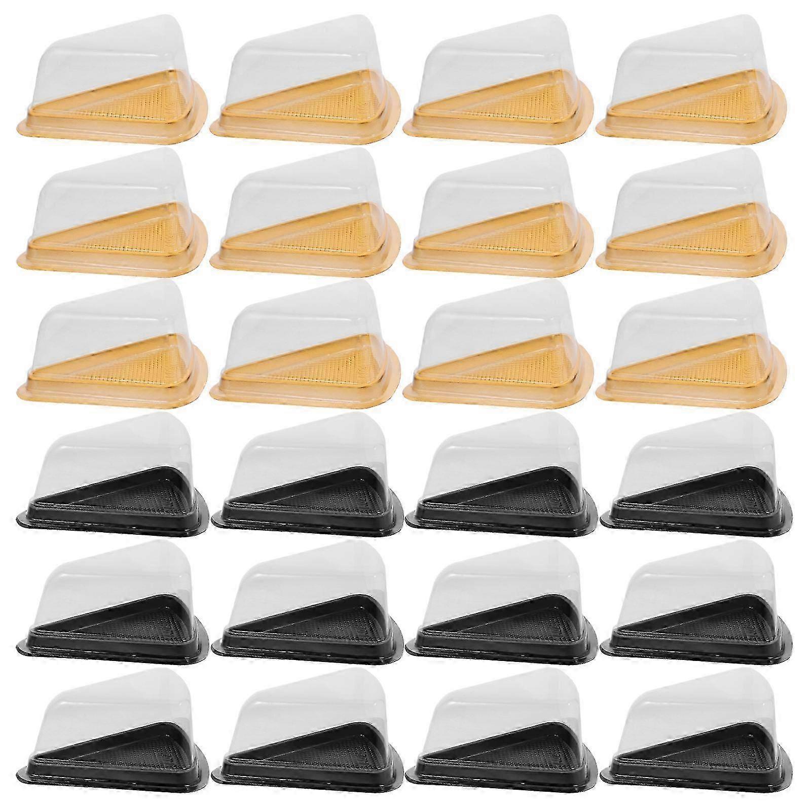 Egg Cake Slice Boxes for Storage Use with 40Pcs Triangular Plastic Containers