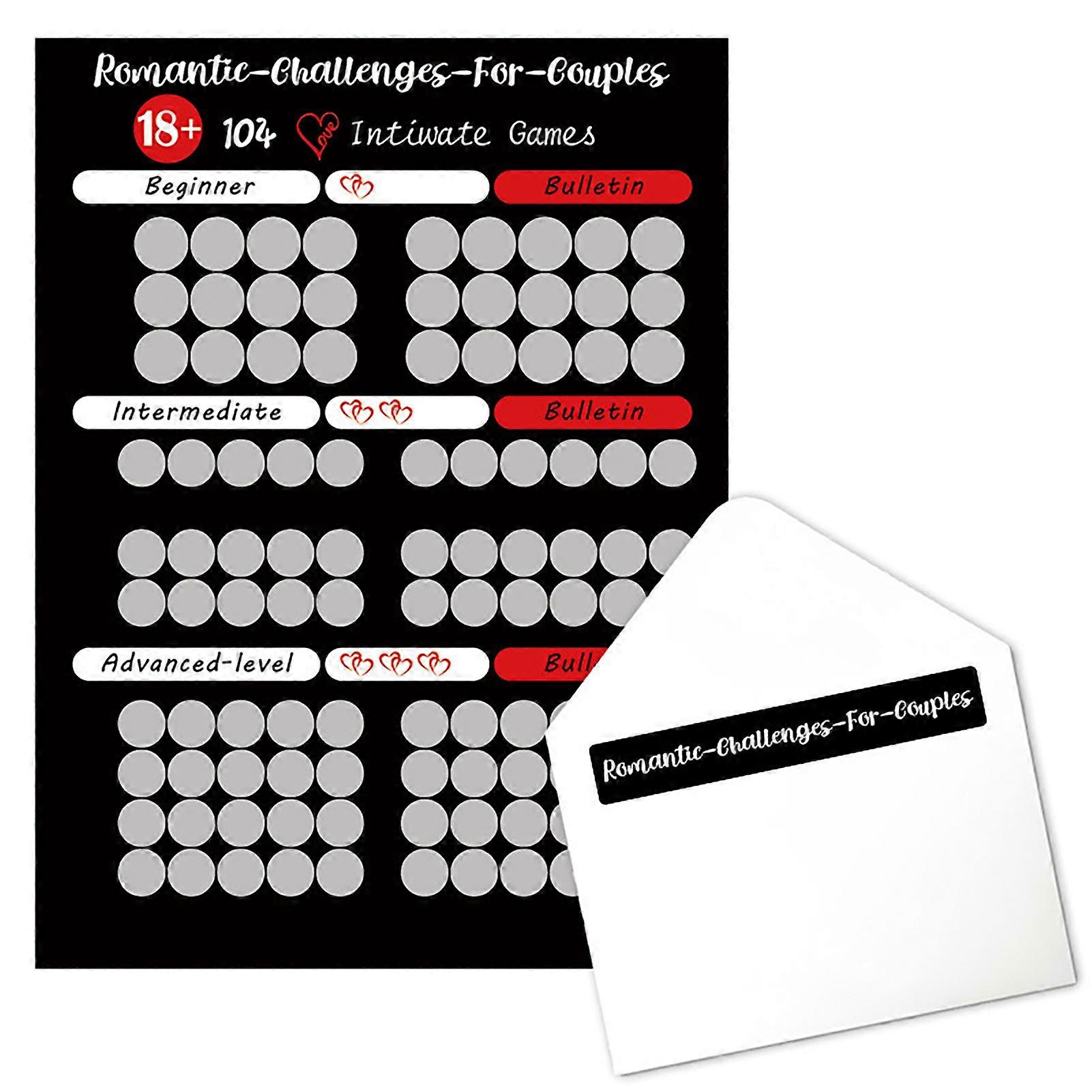 Love Games Scratch off Poster - 100 Date Night Challenges - for Couples