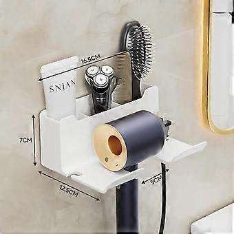 Hair Dryer Holder Wall Mounted Hair Straightener Dryer Hair Stand Bathroom Organizer Shelves Washroom Organization Shelves