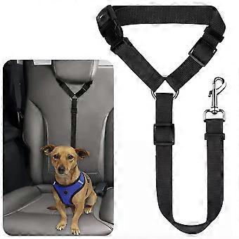 Solid Color Two-in-one Pet Car Seat Belt Nylon Lead Leash Backseat Safety Belt