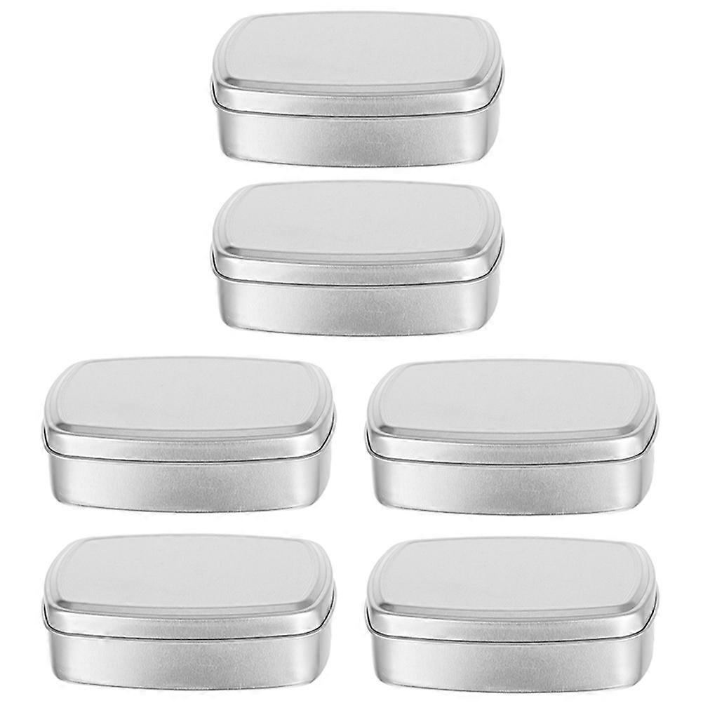 Aluminum Soap Boxes Metal Rectangular Storage Box for Storage 6Pcs