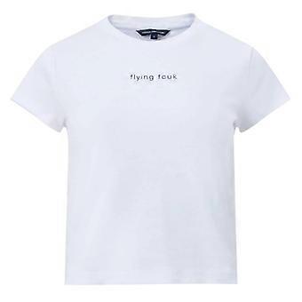 FCUK Womens/Ladies Text Crew Neck Slim Crop T-Shirt
